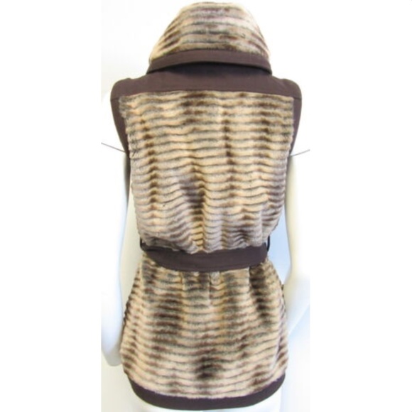 JAVIER SIMORRA brown faux fur vest size 4 - Picture 6 of 8